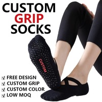 Chaussettes antidérapantes professionnelles personnalisées pour femmes, idéales pour le ballet, le yoga et le Pilates, avec sangles, faible MOQ