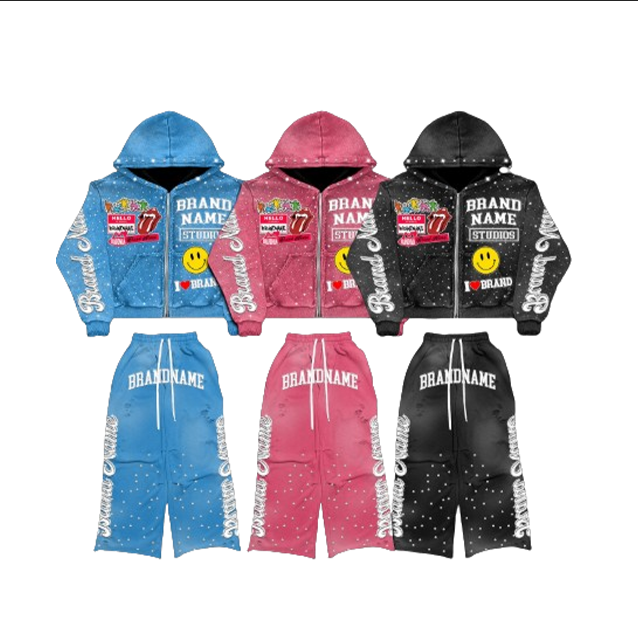 Best Selling Rhinestone Sportswear Tracksuits Stylish Durable