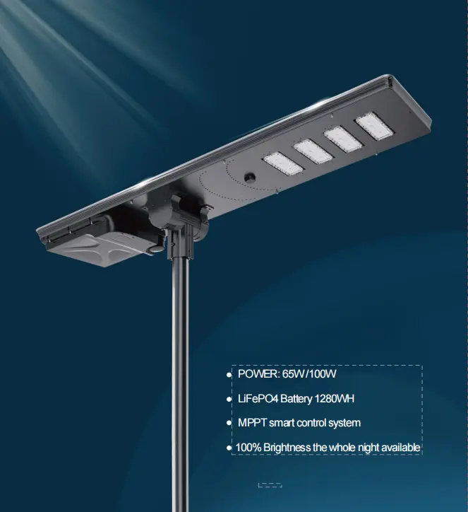 SOLAR POWERED Outdoor Lighting Waterproof All In One Integrated Multi-peak MPPT Solar Lamp 110W 165w Led Solar Street Lights