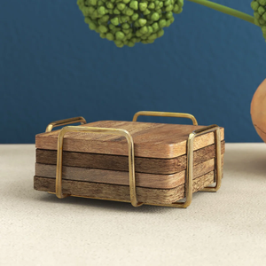 Sous-verres carrés en bois légers, design de luxe, modernes et solides, pour la maison et la cuisine (vente en gros) - Product Image 2