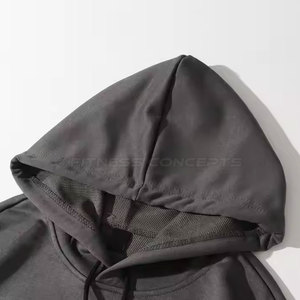 Sweats à capuche avec strass personnalisés pour hommes, coupe ajustée, couleur unie, hiver essentiel - Product Image 3