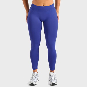 Servicio OEM, el Mejor Precio del Fabricante, Leggings Personalizados para Mujer con Logotipo en la Cintura, Ropa de Yoga Profesional, Mallas Moradas Sólidas - Product Image 2