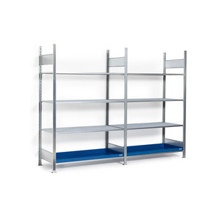 Scaffale per piccoli contenitori di sostanze pericolose, Campo Base, 3 ripiani a griglia, vasca di raccolta verniciata, 1360x437 - Product Image 2