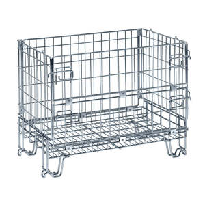 Electro-Galvanized KM0550085 Mesh <b>Basket</b> Wire Mesh Steel Container for Pallet Handling - Product Image 1