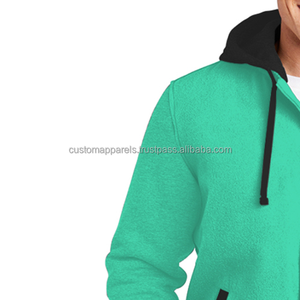 Veste universitaire coupe-vent respirante à deux poches en laine avec col montant et broderie sur le devant avec doublure en coton - Product Image 3