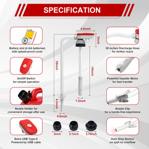 <span class=keywords><strong>Pompe</strong></span> de transfert de carburant électrique en plastique rechargeable par USB avec capteur d'arrêt automatique, débit élevé de 3,2 GPM, pour diesel, <span class=keywords><strong>essence</strong></span>, kérosène - Product Image 5