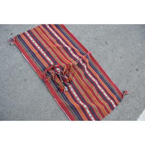 พรมวินเทจตุรกีขนาดเล็ก 2.4x4.8 ฟุต สีแดงน้ำเงินลายตะวันตกเฉียงใต้ - Product Image 4