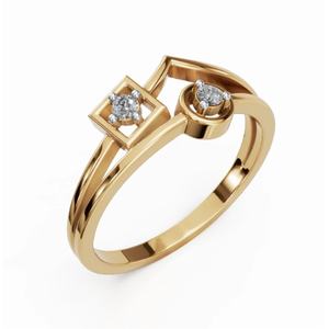 แหวนเพชรทรงกลมแบบซ้อนได้ รุ่นพรีเมียม ออโรร่า สเฟียร์ น้ำหนัก 0.100 กะรัต ทอง 9 กะรัต 14 กะรัต 18 กะรัต ขายส่ง ผู้ผลิต OEM - Product Image 5