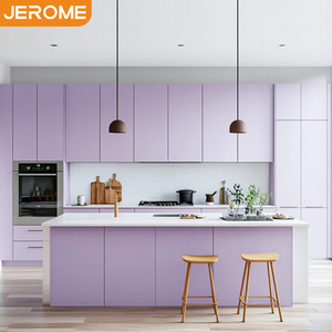 Armario moderno de lujo personalizado, conjunto de muebles de armario, diseño listo para montar, armarios de cocina de madera mate de Color púrpura - Product Image 2