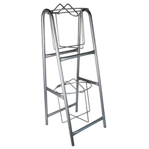 ODM funcional plegable de pie tipo de almacenamiento de agua/bebidas cocina diseñada uso doméstico doble portabotellas de acero Metal - Product Image 1