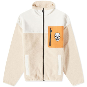 Chaqueta de Invierno Unisex de Lujo, Moderna, de Sherpa, con Cierre, Cuello Alto, Diseño de Camuflaje con Parches Bordados - Product Image 2