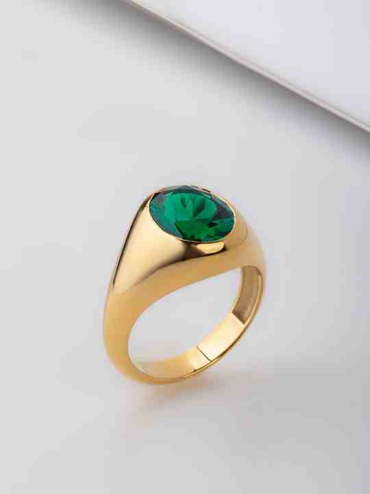 1 Piece Handmade Marquise Lab Emerald Engagement Ring 14k Gold Plating Indian Gemstone Diamond Party Sterling Silver Jewelry
