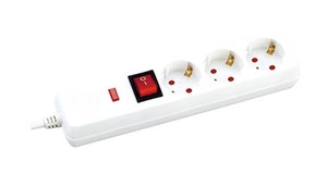 Multipresa a 3 prese con protezione e interruttore 1,5m. Bianco (GSC 100005015) - Product Image 1