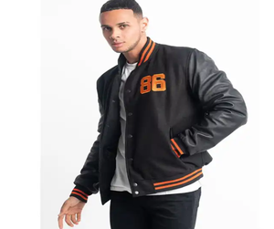 Chaquetas Varsity Casuales OEM para Invierno, Cuello Redondo, Cierre de Cremallera, Procesamiento Completo, Varsity para Hombre, Chaqueta Varsity Personalizada - Product Image 1