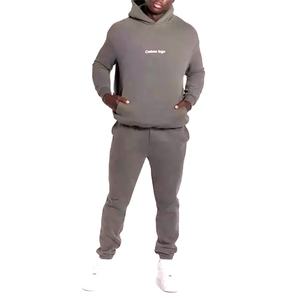 Survêtement gris uni en gros pour hommes Jogging Sweat-shirt d'entraînement Survêtements pour hommes Logo personnalisé/Brodé - Product Image 1