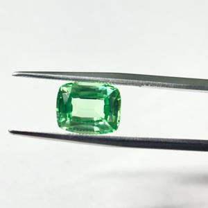 Zafiro Verde Cultivado en Laboratorio, Forma de Cojín, Facetado, Piedras Preciosas Sueltas para Joyería, Proceso de Fusión por Llama, Corindón, 10x14 mm - Product Image 1