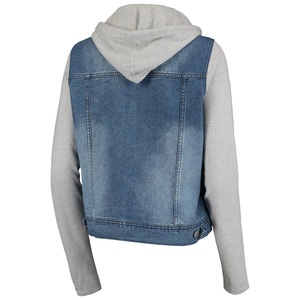 Veste en jean à logo personnalisé inspirée du football pour femmes à capuche de qualité supérieure - Product Image 3