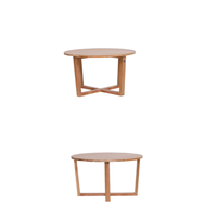 Table basse convertible en teck massif, artisanale, écologique, design minimaliste, bois naturel, mobilier moderne pour la maison