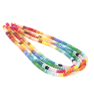 Magnifiques perles de quartz multicolores lisses en forme de rondelle, brin de 20 pouces, magnifiques perles de pierre de quartz arc-en-ciel disco de 7 à 9 mm, colorées - Product Image 2