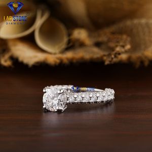 Anillo de diamante de corte redondo TDW 2,35 oro blanco Multi Pave ajuste Hpht/Cvd Diamond Lab Stone - Product Image 2