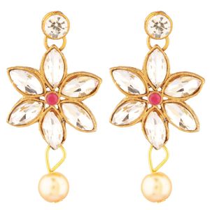 Fabricants de bijoux indiens cristal fausse perle perlée mariée brin collier boucles d'oreilles ensemble bijoux en gros - Product Image 5