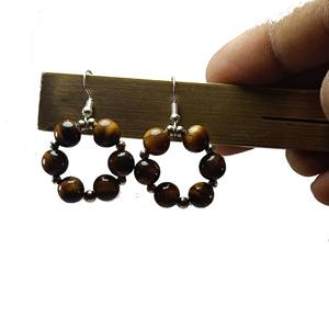 Boucle d'oreille oeil de tigre perles à facettes pierre précieuse de guérison cristal bijoux de mode boucles d'oreilles ensemble bijoux pour femmes grossiste - Product Image 2