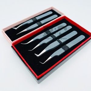 แหนบต่อขนตาสแตนเลสสำหรับการต่อขนตาพร้อมเลเซอร์โลโก้แหนบขนตาขนมิงค์ - Product Image 3