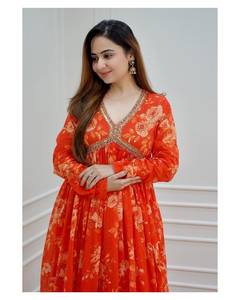 Ấn Độ thiết kế anarkali salwar kameez phù hợp với dupatta Ấn Độ Pakistan thiết kế bên mặc tùy chỉnh readymade Net vải Váy Phụ nữ - Product Image 6