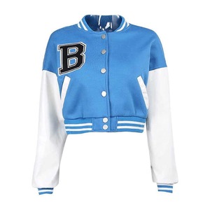 Chaqueta universitaria de nuevo estilo superventas para mujer, chaquetas universitarias a prueba de viento con letras informales de invierno personalizadas de alta calidad de lana 100% - Product Image 4