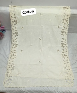 Dupatta de Algodón con Bordado, Patrón 3D, Tejido Ecológico, 240 Gramos, Largo Midi, Corte Holgado, Verano - Product Image 1