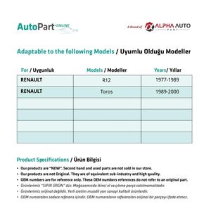 Eclairage de plaque d'immatriculation pour Renault R12,Taurus - 2 pièces - Product Image 2