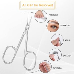 Ciseaux à ongles de beauté personnalisés, ciseaux à cuticules, ciseaux à maquillage, acier inoxydable, lames courbes et pointues, ciseaux à ongles fins pour la beauté - Product Image 3