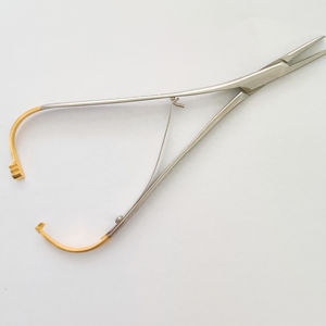 Aguja Mathieu para Instrumentos, Punta Estrecha de Carburo de Tungsteno, Punta Dentada Dorada, Pinzas para Sujetar Agujas Dentales - Product Image 2