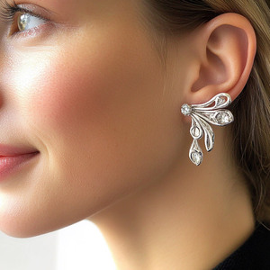 Bijoux unisexes tendance, plaqué or fin personnalisé, acier inoxydable, zircon classique, boucles d'oreilles à clip non percées - Product Image 6