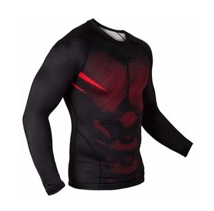 Protège-éruptions cutanées à manches longues pour hommes Custom Oem Personnalisé Spandex Logo Style Sportswear Tissu Nylon Rashguard Type - Product Image 3
