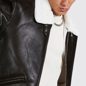 Veste en cuir imperméable et lourde pour hommes Tissu confortable de la rue Livraison rapide Veste en cuir de motard pour hommes - Product Image 4