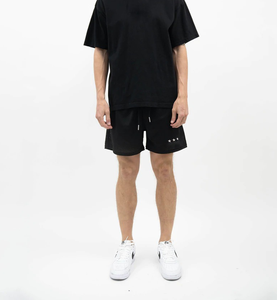 5 pouces hommes Shorts noir coupe et coudre monocouche blanc maille Shorts personnalisé broderie Logo DDP expédition - Product Image 2