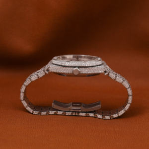 Personalizado completo helado redondo Moissanite diamante clásico fecha Dial características diamante reloj para hombres regalo - Product Image 5