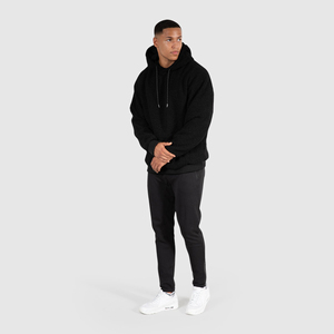 Alta calidad 330gsm Coral rizado polar bordado sudaderas con capucha personalizado Sherpa forrado cremallera pulóver con capucha para hombres al por mayor - Product Image 6