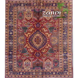 Tapis persan Mashad unique en son genre, 9'10 x 6'3 - Product Image 1