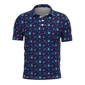 Polos de golf en coton de haute qualité avec impression par sublimation, polyester, spandex, séchage rapide, manches courtes, col, pour hommes - Product Image 6