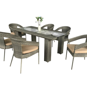 Ensemble de salle à manger moderne en polyrotin PRCF-173, mobilier d'extérieur fabriqué au Vietnam - Product Image 1