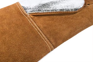 Sécurité industrielle en cuir de chèvre de qualité supérieure Gants de soudage Tig en cuir de grain Manchette longue en cuir fendu et résistant à la chaleur - Product Image 5