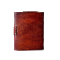 Carnet à couverture rigide en cuir véritable fait main, avec clé religieuse antique en relief, livre de sorts de sorcellerie Wiccan, vintage, Halloween, païen