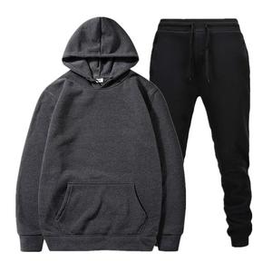Conjunto de sudaderas con capucha y pantalones de chándal estampados de algodón 100% de alta calidad, ropa de calle, chándales, estiramiento ecológico en cuatro direcciones para hombres - Product Image 1
