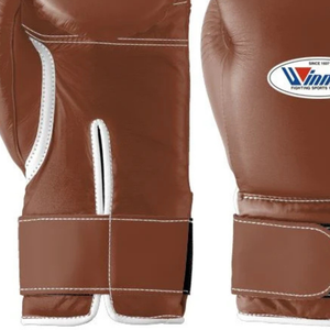 Gants de boxe professionnels en cuir marron avec fermeture velcro au poignet, gants d'entraînement et de sparring pour hommes et femmes - Product Image 3