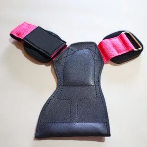 Logotipo personalizado Cross Grip Gimnasia Empuñaduras de mano Antideslizante Tirador de cuero cómodo para levantamiento de pesas Logotipo de goma personalizable - Product Image 5