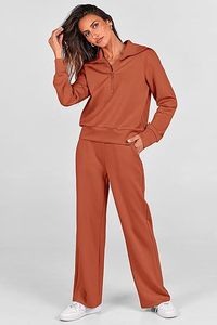 Ensemble Jogging Deux Pièces Confortable et Simple pour Femmes Ensemble de Survêtement Deux Pièces avec Ourlet et Poignets Côtelés Survêtement pour Femmes - Product Image 2
