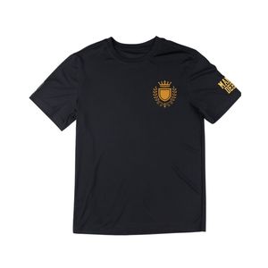 APA Alpha Dry Fit Tee Negro 100% Poliéster Camiseta que absorbe la humedad Greek Life Fraternity Apparel con logotipo impreso - Product Image 2