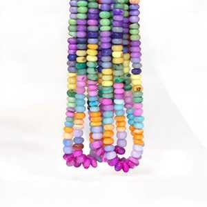 Inde en vrac en gros 7mm-9mm brin de pierres précieuses en vrac multicolore bonbons opale lisse rondelle forme perles de pierre pour la fabrication de bijoux - Product Image 4